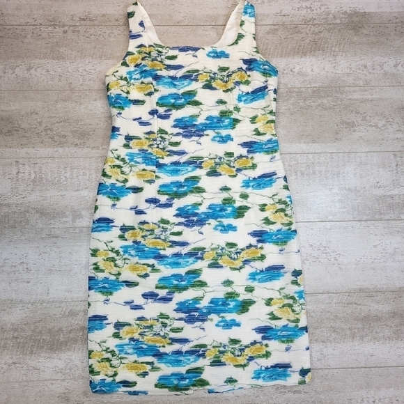 Sandra Campbell Silk Floral Dress Size 10 - Picture 1 of 8